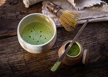 Matcha Tea Preparation Still Life