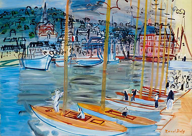 Raoul Dufy Harbor Scene Painting