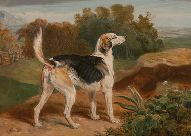 Dog in Landscape Painting