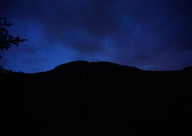 Night Landscape with Mountain Silhouette