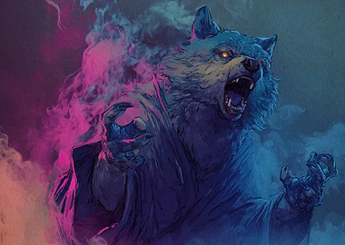 Furious Werewolf in Smoke