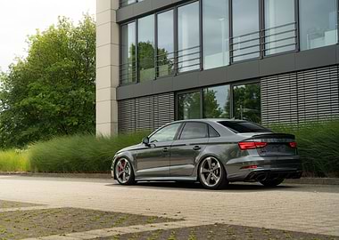 Gray Audi RS3 Sedan Rear View