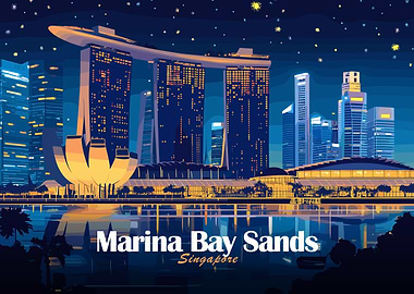 Marina Bay Sands, Singapore at Night