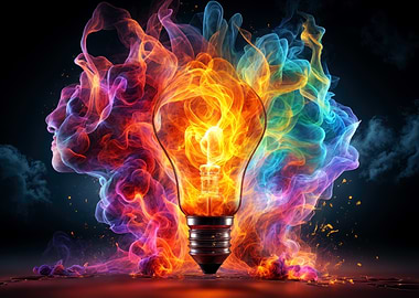 Colorful Lightbulb Idea Concept