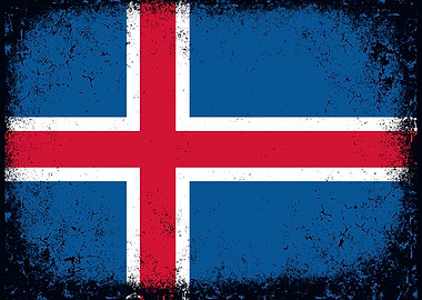 Distressed Iceland Flag