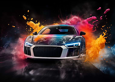 Audi R8 in bright paint