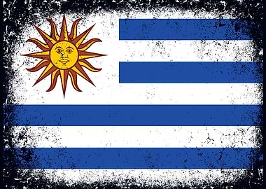 Distressed Uruguay Flag