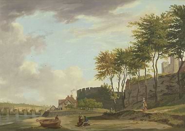 Coastal Landscape with Castle and Bridge