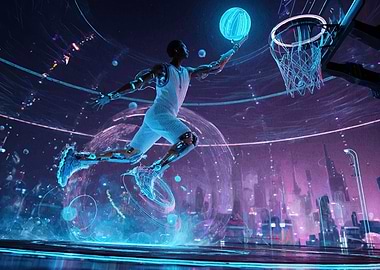 Cyberpunk Basketball Player