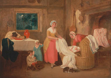 Domestic Scene with Family and Baby