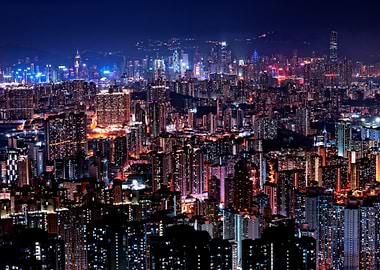 hong kong skyline at night