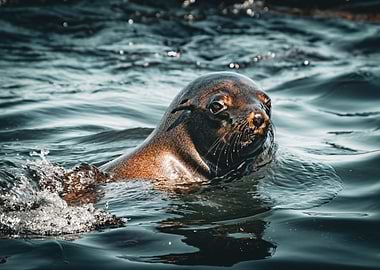 Seal swimming in the ocean water