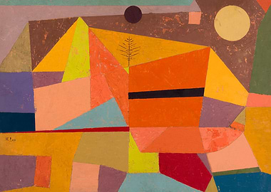 Abstract Geometric Landscape Painting, paul klee art