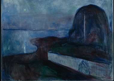 Edvard Munch's Starry Night Painting