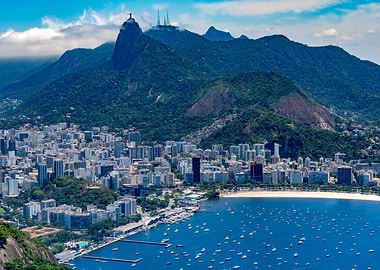 Rio de Janeiro cityscape with Christ Redeemer