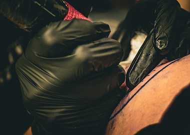 Tattoo artist at work