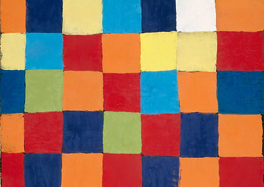 Colorful Abstract Square Grid Painting, paul klee paintings