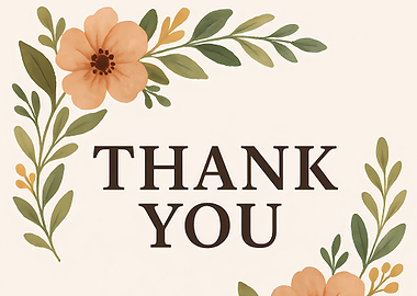Floral Thank You Card Design carte