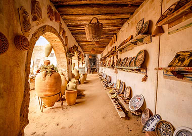 Tunisian Pottery Shop Interior