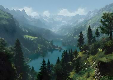 Mountain Lake Landscape