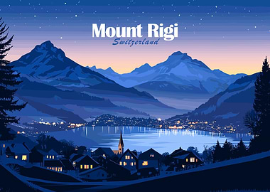 Mount Rigi, Switzerland at Night