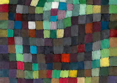 Abstract Colorful Square Grid Painting