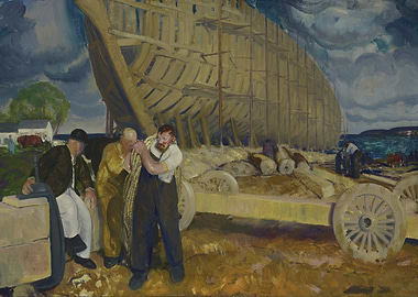 Shipbuilding Scene Painting