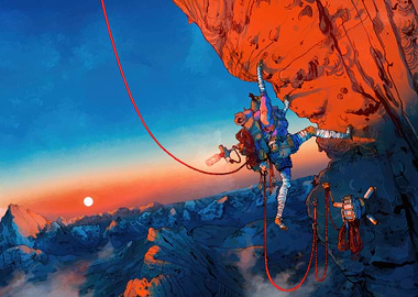 cairin on Mountain at Sunset