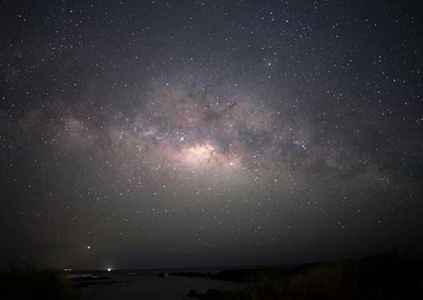 Milky Way over dark landscape