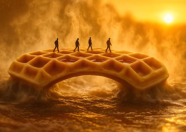 Waffle Bridge at Sunrise Over Coffee Currents