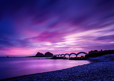 sanxiantai bridge at sunrise
