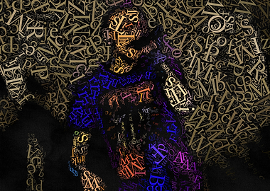 Abstract Figure Made of Letters