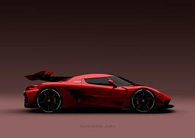 Koenigsegg Jesko Red Landscape