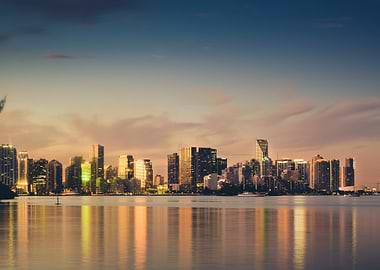 miami skyline at dusk