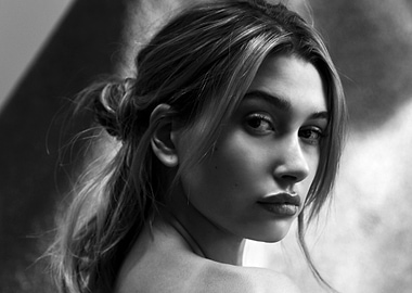 Black and White Hailey Bieber