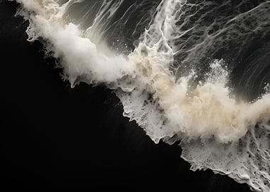 Dark Ocean Wave White Foam