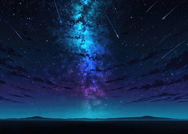 Night Sky with Shooting Stars