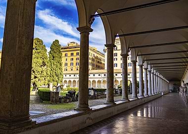 Roman Cloister with Garden View