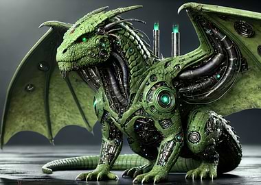 Green Mechanical Dragon