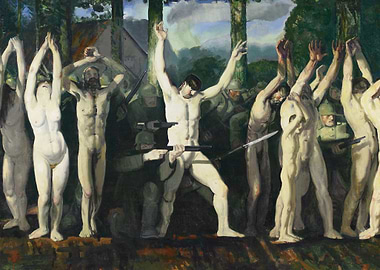 Nudes and Soldiers Painting