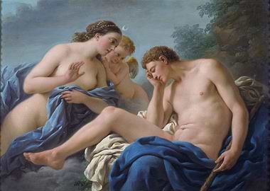 Venus, Cupid, and Sleeping Adonis Painting