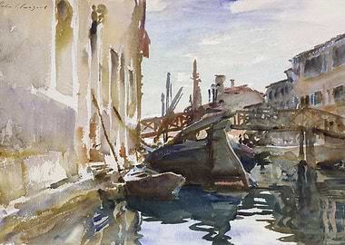 Venice Canal Watercolor Painting
