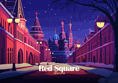 Red Square, Russia at Night