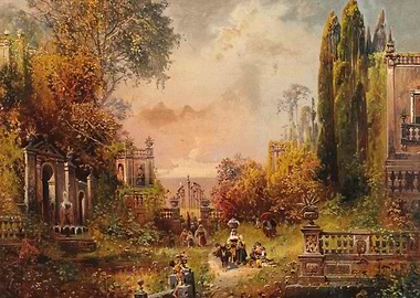 Italian Landscape Painting with Figures