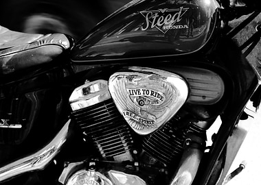 Honda Steed Motorcycle Engine Close-Up