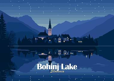 Bohinj Lake Slovenia Night Landscape