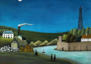 Henri Rousseau Landscape with Eiffel Tower