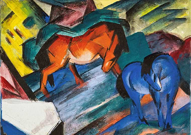 Red and Blue Horses by Franz Marc