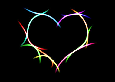 Colorful Heart on Black Background