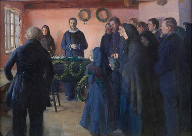 Funeral Scene Painting